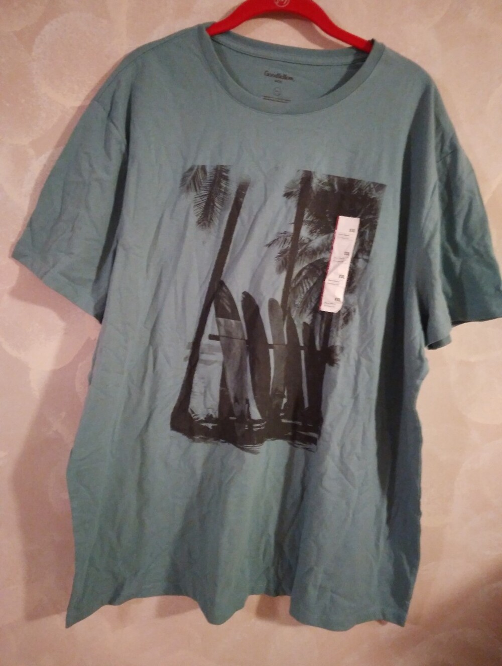 Goodfellow & Co Teal Short-Sleeve Surf Graphic Tee